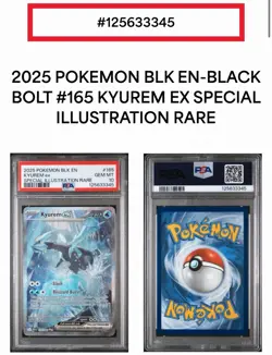 2025 POKEMON BLK EN-BLACK BOLT SPECIAL ILLUSTRATION RARE #165 KYUREM EX PSA 10 - Image 3
