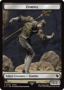MTG Magic 1x Moogle Token FOIL/ Zombie Token FOIL (NM) Final Fantasy - Image 2
