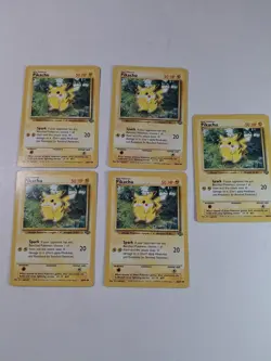 Pikachu Pokemon Card Jungle Set 60/64 rare Lot of 5 same Cards - Image 1