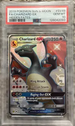 Pokemon 2019 Hidden Fates Charizard GX SV49/SV94 PSA 10 - Image 1