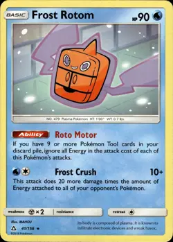 Pokemon TCG Card Frost Rotom Water SM - Ultra Prism SM05 41/156 2018 - Image 1