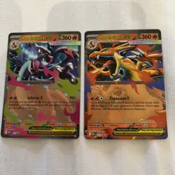 Mega Charizard X MEP 029 + Mega Charizard Y MEP 030 Pokemon Black Star Promos - Image 1