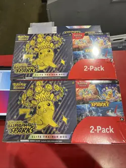 Pokemon Surging Sparks ETB & Booster Bundle Costco 2-Pack Sealed Lot of 2 - Image 1