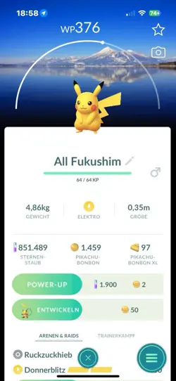 Pokemon Pikachu Stamp Fukushima Japan Backgrounnd - Image 1