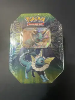 Pokemon TCG Elemental Power Tin Vaporeon GX Sun & Moon 2019 Sealed - Image 1