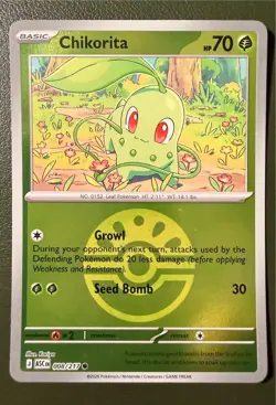 Pokemon TCG Chikorita 8/217 Ascended Heroes ME2.5 Friend Ball Reverse Holo NM - Image 1