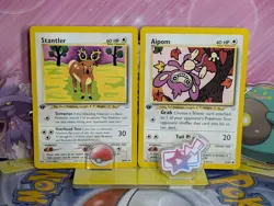 Stantler 38/64 1st Edition & Aipom 41/64 1st Edition Neo Revelation Pokemon Nm-M - Image 1