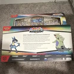 2 Pokemon Scarlet & Violet Prismatic Evolutions Lucario ex Prem collection - Image 4