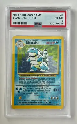 1999 Pokemon Game - #2 Blastoise - Holo - Base Set - Unlimited - PSA 6 EX-MT - Image 1