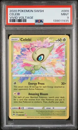 PSA 9 CELEBI AMAZING RARE VIVID VOLTAGE POKEMON MJ - Image 1