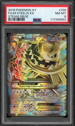 2016 Pokemon X & Y XY Steam Siege M Steelix EX Full Art #109 PSA 8 NM-MT - Image 1