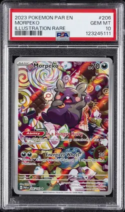 2023 POKEMON PAR EN-PARADOX RIFT ILLUSTRATION RARE #206 MORPEKO PSA 10 - Image 1