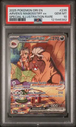 PSA 10 2025 POKEMON DESTINED RIVALS #235 ARVEN'S MABOSSTIFF ex SAR - Image 1