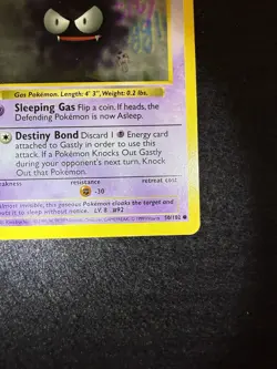 Pokemon Gastly 50/102 from Base Set Shadowless in LP condition! - Image 5
