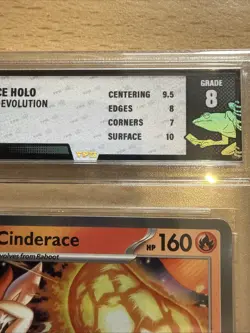 028/132 CINDERACE RARE HOLO MEGA EVOLUTION POKEMON CARD grade TFG 8 Mint - Image 4