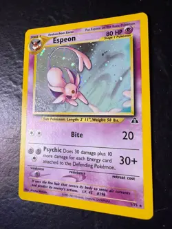 Espeon - Neo Discovery 1/75 Holo - Pokemon TCG Card - LP - WOTC Vintage - Image 2