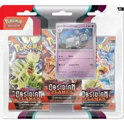 Pokemon Obsidian Flames 3-Pack Booster Blister, Featuring Houndstone - Image 1