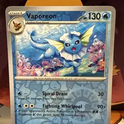 Vaporeon 134/165 Sv: Scarlet & Violet 151 Reverse Holo Pokemon TCG - Image 4