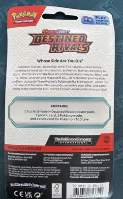 Pokemon Scarlet & Violet: Destined Rivals Blister Booster Pack Zarude w/ Coin 820650853319 - Image 2