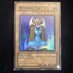 YUGIOH TCG - MYSTICAL ELF - SUPER RARE - LOB-062 UNLIMITED - HP - Image 1
