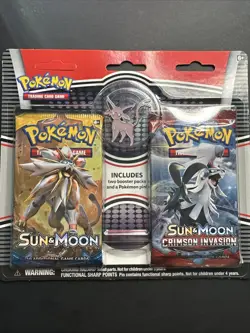 Pokemon TCG Sun & Moon Booster Blister 2 Packs W/ Espeon Pin New Sealed - Image 2