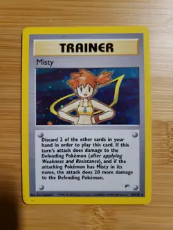 Misty Holo Rare Pokemon Gym Heroes 18/132 Moderately Played Unlimited - Image 1