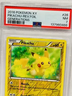 2016 Pokemon XY Generations Pikachu #26 Reverse Foil PSA 7 Quick Attack - Image 4