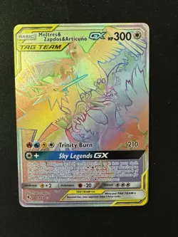 Moltres & Zapdos & Articuno GX 69/68 Hidden Fates NM Secret Rainbow Rare Pokemon - Image 1