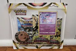 Pokemon TCG Sword and Shield Astral Radiance 3 Pack Blister Sylveon - Image 1