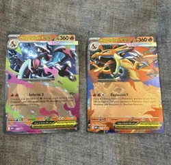 Mega Charizard X Ex 029 & Mega Charizard Y Ex 030 Black Star Promo Pokemon - Image 1