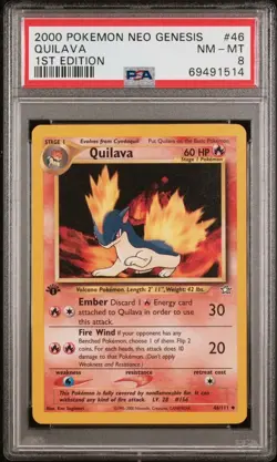 2000 Pokemon 1st Edition Quilava Neo Genesis PSA 9 - Image 1