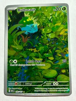 Pokemon Bulbasaur Mint Holo 166/165 Sv: Scarlet & Violet 151 Illustration Rare - Image 1