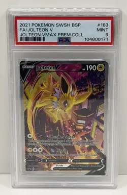 🔥2021 POKEMON SWSH BLACK STAR PROMO #183 FULL ART/JOLTEON V PSA 9! Mint!🔥 - Image 1