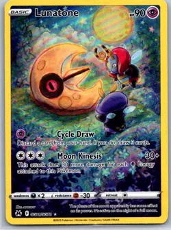 Pokemon TCG Lunatone Ultra Rare HoloCrown Zenith: Galarian Gallery GG11/GG70 NM - Image 1