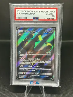 Pokemon Umbreon GX Full Art Ultra Rare Holo SM Base Set 142/149 PSA 10 - Image 1