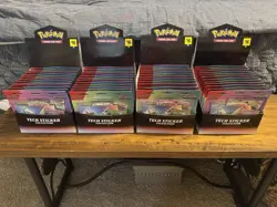 Pokemon Prismatic Evolutions Tech Sticker Collection 4 Open Cases = 144 Packs - Image 1