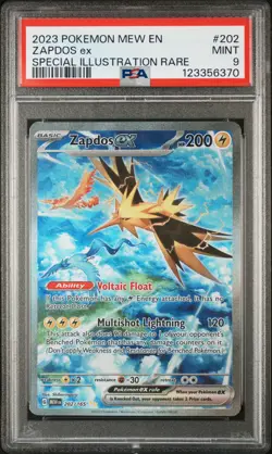 Zapdos EX 202/165 Special Illustration Rare 151 Pokemon PSA 9 - Image 1