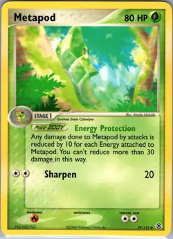 Metapod 39/112 Non Holo FireRed & LeafGreen - Pokemon Card - NM - Image 1
