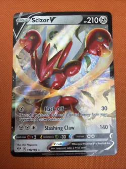 Pokemon TCG Scizor v Darkness Ablaze Holo Ultra Rare Card 118/189 - Image 1