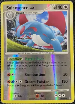 Salamence 24/100 Stormfront Reverse Holo *HEAVILY DAMAGED* Pokemon Card - Image 1