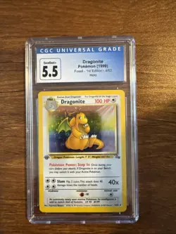 Pokemon Dragonite Holo 1st Edition Fossil Card 4/62 Vintage - Image 1