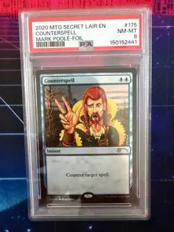 2020 Counterspell - Mark Poole Secret Lair Foil #175 PSA 8 Near Mint MTG - Image 1