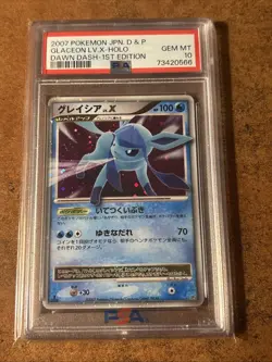 PSA 10 GLACEON LV.X 1st Edition Dawn Dash Japanese Pokemon Card GEM *LOW POP* - Image 1