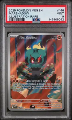 Marshadow Illustration Rare Pokemon Meg En-Mega Evolution 146 NM PSA 9 - Image 1