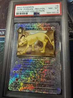 Dark Persian Reverse Foil #6 2002 Pokemon Legendary Collection PSA 8 - Image 3