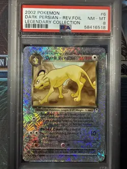 Dark Persian Reverse Foil #6 2002 Pokemon Legendary Collection PSA 8 - Image 4