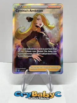 Pokemon Cynthia's Ambition 169/172 Brilliant Stars SWSH FULL ART TRAINER - Image 1