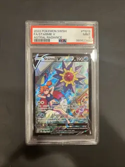 2022 POKEMON SWORD & SHIELD ASTRAL RADIANCE #TG13 FULL ART/STARMIE V PSA 9 - Image 1