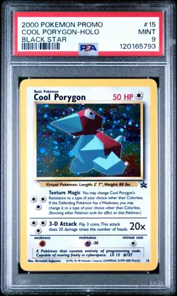 2000 POKEMON PROMO BLACK STAR #15 COOL PORYGON-HOLO PSA 9 - Image 1