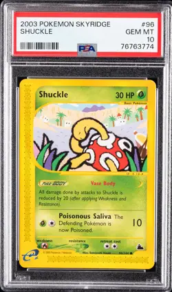 2003 POKEMON SKYRIDGE #96 SHUCKLE PSA 10 - Image 1